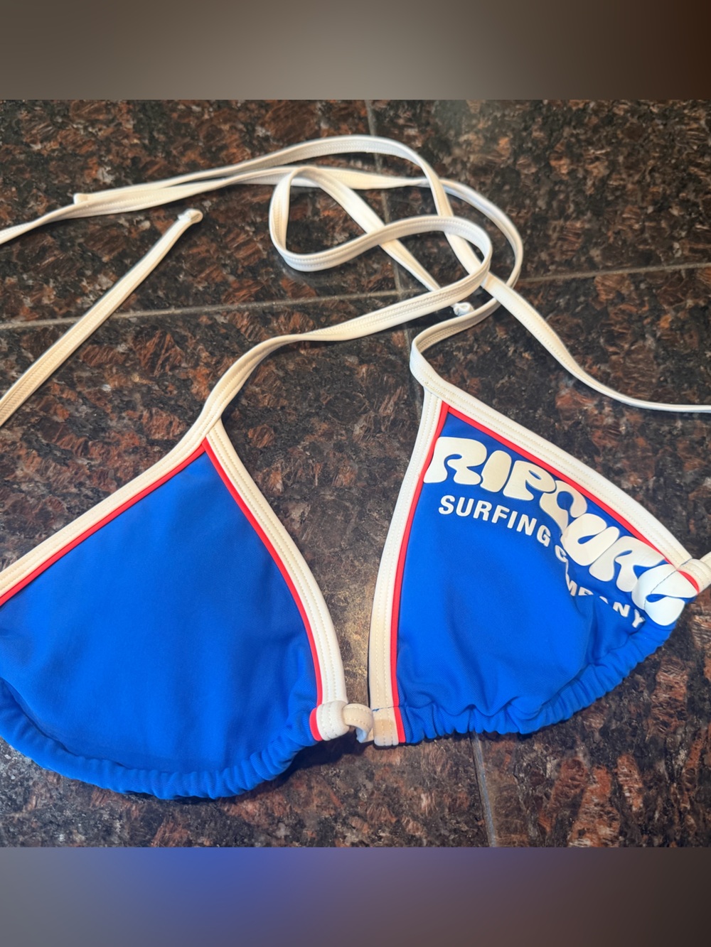 RIP CURL Y2K Surf Puff puff sliding triangle bikini top royal blue triangle SZ S - Picture 11 of 11